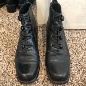 vintage distressed black booties